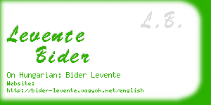 levente bider business card